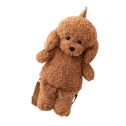 Generisch Bolsa de peluche, bolsa de felpa animal | mochila para perros para niñas escuela viaje niños lindo bolso bandolera, marrón, Siehe Beschreibung