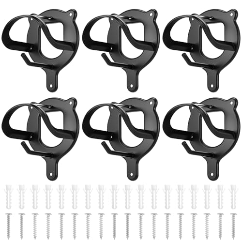 PercyEffie 6 Counts Horse Bridle Rack Metal Bridle Holder with Tubes and Screw Heavy-Duty Horse Tack Storage Halter Hanger for Tack Room/Horse Blanket Rack/Bridle Holder Wall Mount Black
