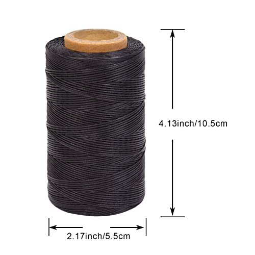 Waxed Thread 284 Yards 150D 0.8Mm Leather Sewing Waxed Thread For Shoe Repairing Bookbinding Leather Craft Diy (Black 9#) #TOP1