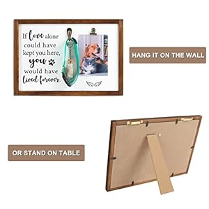 Dog Memorial Gifts for Loss of Dog/Cat-Pet Memorial Gifts,Dog Memorial Picture Frame,Loss of Dog Sympathy Gift,Dog Collar Keepsake Photo Sign,Dog Bereavement Remembrance Gift,14.2″x9.45″