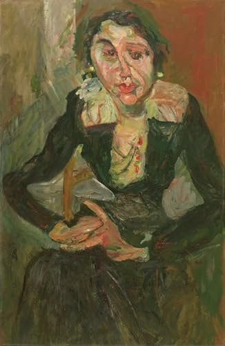 Cuadro de lienzo El vestido verde de Chaim Soutine decoración artística de salón 60x90cm