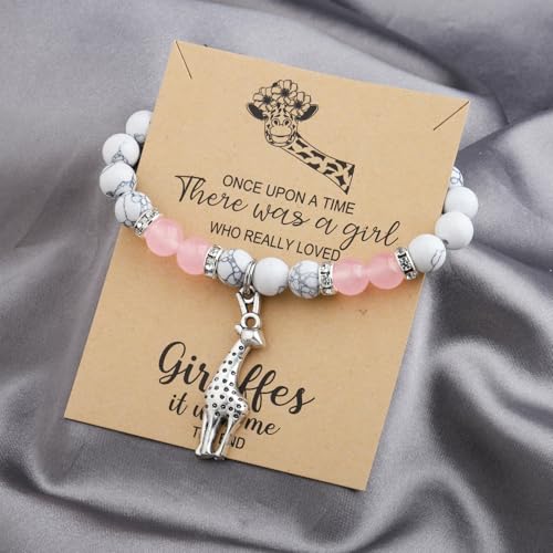 Image of MAOFAED Giraffe Gift, Giraffe Pendant Bracelet For Her, Animal Lover Gift