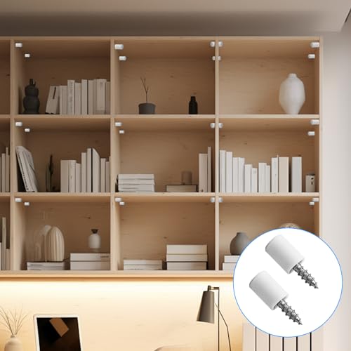 Aoyfuwell Regalbodenträger 50 Stück,selbstbohrende Regalträger,Regalhalterung mit Beschützer (weiße) Regalhalterung für Schränke,Regal und Möbelschränke
