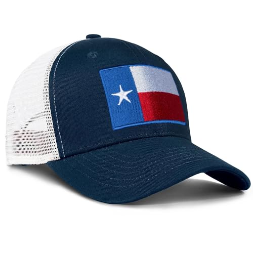 Image of Adjustable State Flag Trucker Hat Mesh Baseball Cap with Embroidered Patch for Men Women