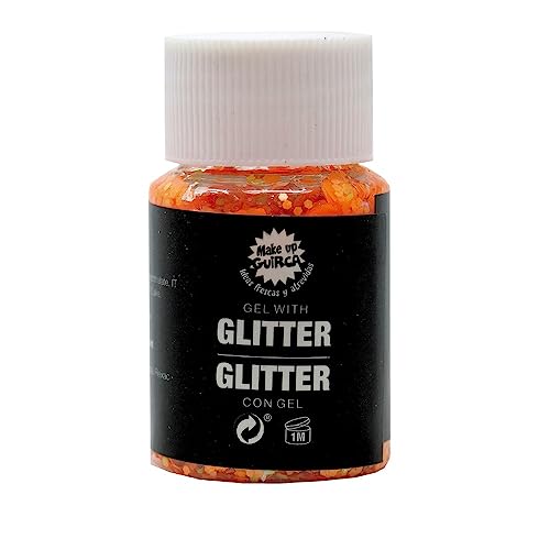 FIESTAS GUIRCA – Gel con purpurina corporal facial 20 gramos, color naranja