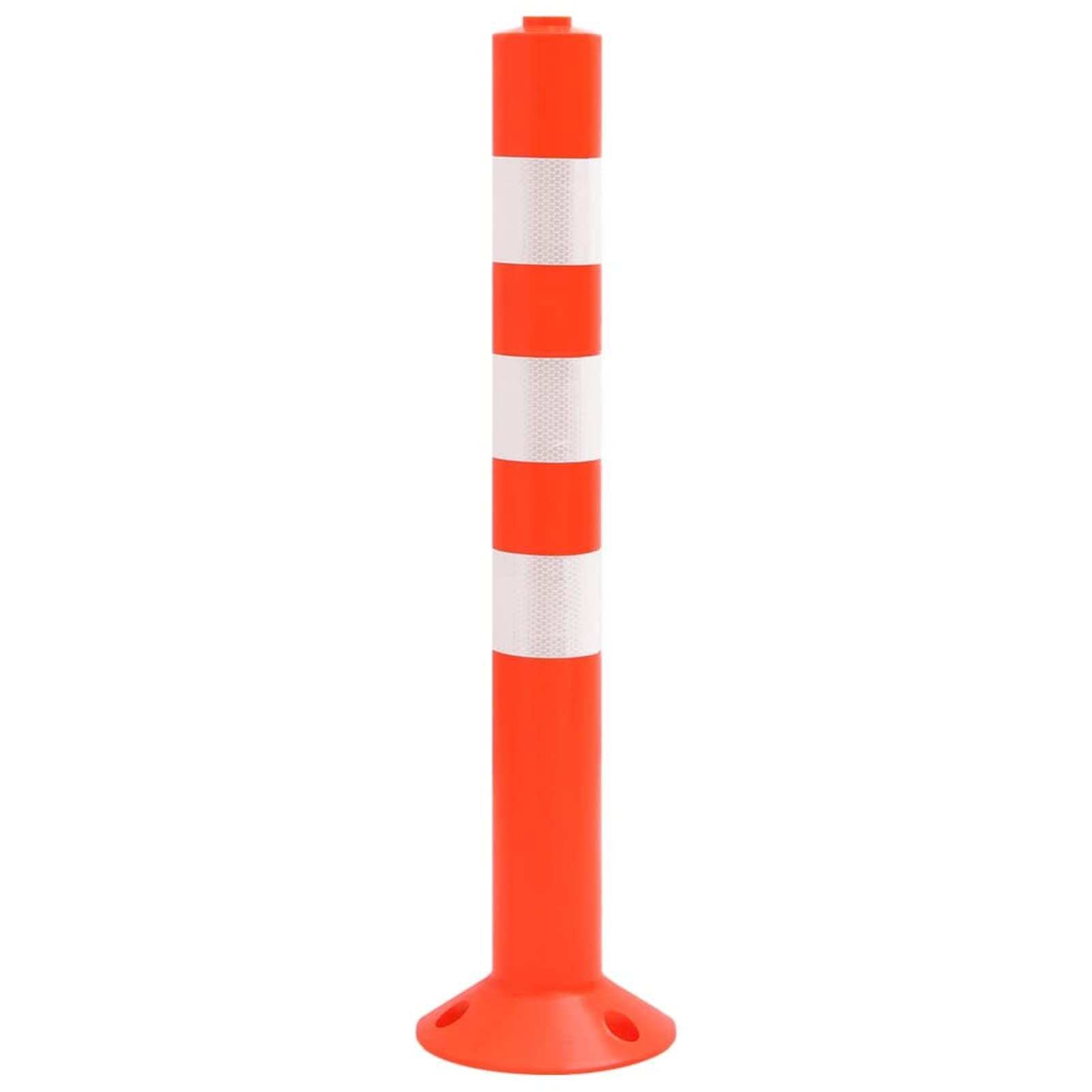 Homgoday Bolardos de Control de Tráfico con Cadena Reflectante - 10 Unidades, Rojo y Plateado, 75 cm de Altura
