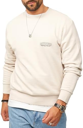 JACK & JONES Herren Sweatshirt mit Rundhals Crewneck Pullover Sweater für Männer im Regular-Fit