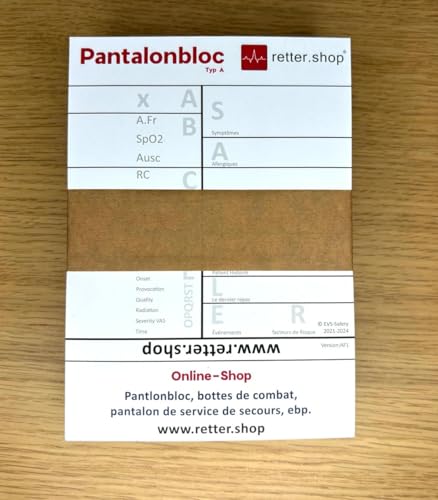 10x Hosenblock für den Rettungsdienst mit ABCDE-Schema – Kompakte Blöcke im DIN A6-Format | Klar strukturiert für schnelle Dokumentation | Paket mit 10 Blöcken | Ideal für Notfalleinsätze