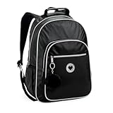 Mochila 3 Divisórias Escolar Preto Metalizada Resistente 18 Jovem Volta as Aulas Juvenil Confortável