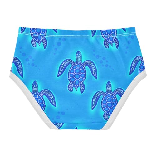 Girls Underwear Toddler 2t Cotton Cute Panties Girl Designer Briefs Girls Undies Sea Turtles Bright Blue2
