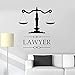 Studio legale Logo Avvocato Avvocato Avvocato Adesivo della parete Nome dell'azienda Giustizia Bilancia Adesivo da parete Finestra Decorativa Art Mural 42x35cm