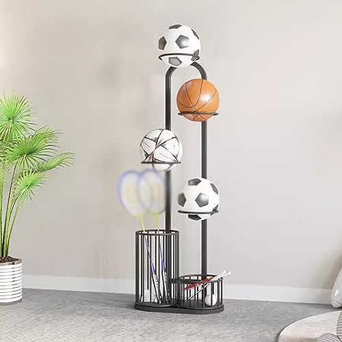 Rack vertical pour ballons de basket en fer pour organiser un magasin de sport encombré