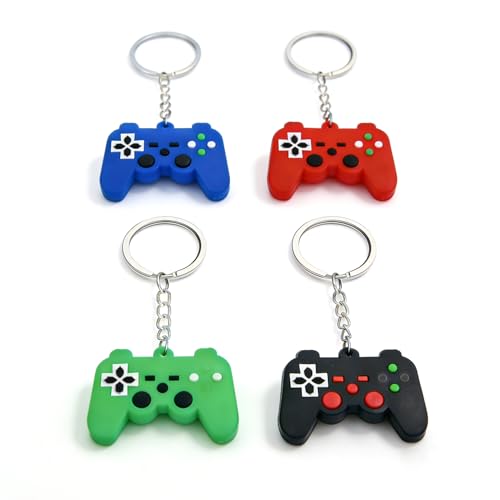 Lxsloet 4PCS Video Game Controller Keychains, Gamer Party Favors, Mini