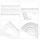 6-Teiliges Lineal Set Mathematik Geometrie Set 12 Zoll und 6 Zoll Gerades Lineal Set Grundschule Lineal Kinder Winkelmesser Schule Transparentes Lineal-Messwerkzeug für Schul-,Büro- und Heimbedarf