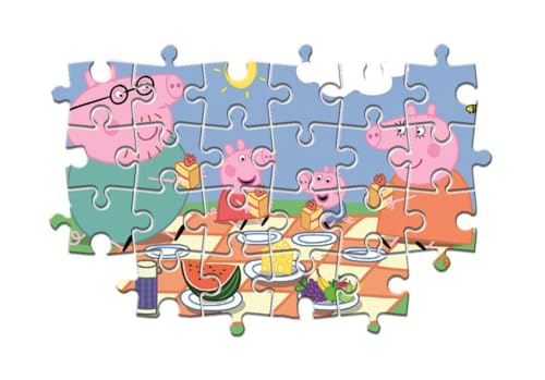 Clementoni - 24028 - Peppa Pig - Supercolor - 24 Maxi Pièces - Puzzle du Dessin Animé - Jeu de Création et Logique pour Enfants à partir de 3 Ans et Plus