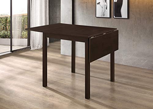 Coaster Furniture Kelso Rectangular Drop Leaf Cappuccino Dining Table 30" H X 30" W X 52" D Brown 190821 #TOP7
