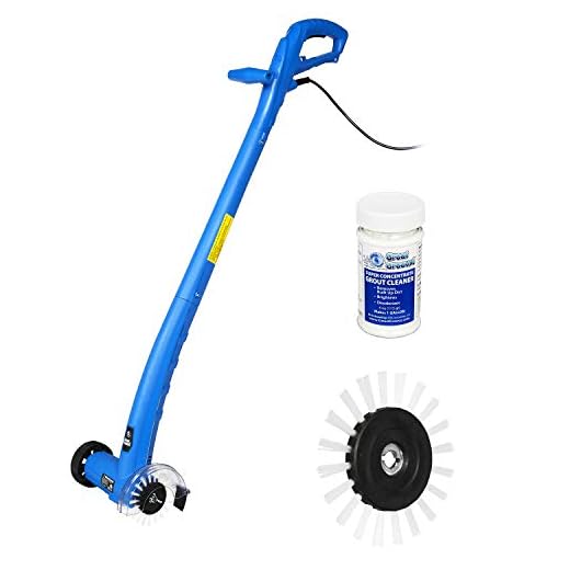 Grout Groovy Cleaning Bundle Includes Grout Cleaning Machine, 2 Brushes Total 4 oz Grout Cleaner 20 ft. cord 120V