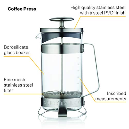 Barista & CD CD Barista & Co-8 Taza Plunge Pot Eléctrico Acero Francés, Vidrio - Imagen 3