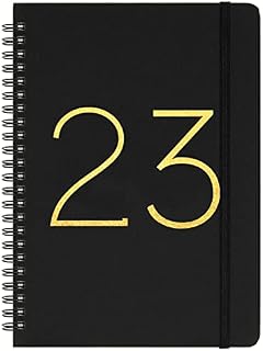 2023 Diary - Diary 2023 A5 Week to View with Tabs, January 2023 - December 2023, Black