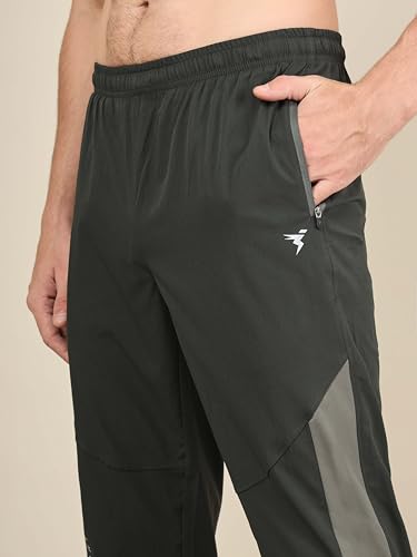 Image of TECHNOSPORT Men's Colorblock Slim Fit Sports Joggers TECHNOLITE Lightweight Active Track Pants Quick Dry Stretch Gym Running Training Fitness Activewear