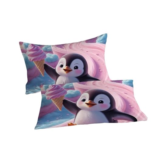 Housse de couette pingouin animaux imprimé 3D literie microfibre fermeture éclair - 7
