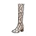Mode Kontrastierende Retro Damenschuhe High Heels Snakeskin Oberschenkel Reißverschluss Stiefel Farben Chunky Atmungsaktive Damenstiefel Taktische