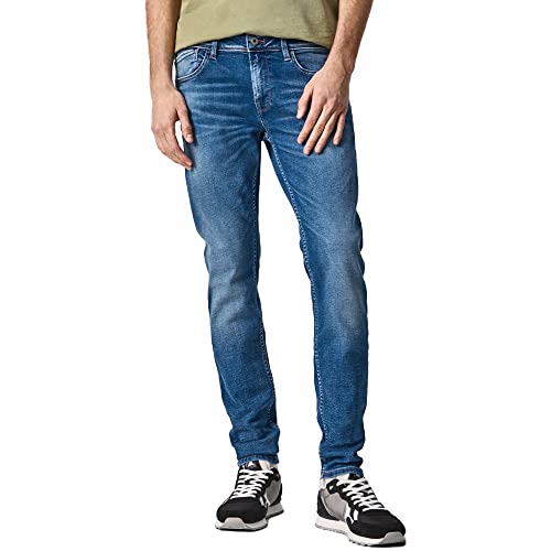Pepe Jeans Finsbury Pantalones, Azul (Denim-ED4), 28W/32L para Hombre