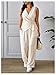 Floerns Women's Plus Size Linen Maternity Tank Top Wrap V Neck Tie Side Sleeveless Camisole Apricot 4X-Large Plus