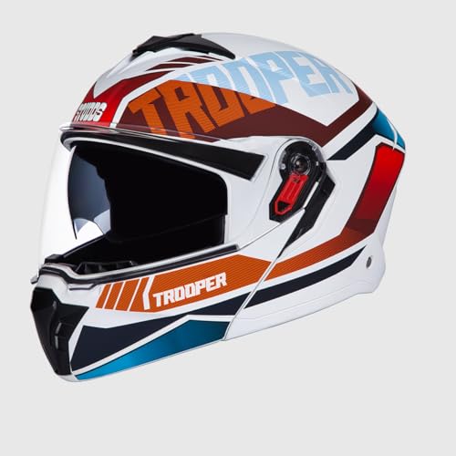 STUDDS Trooper DV D1 ISI and DOT Certified Matt Finish Flip-up Fu...