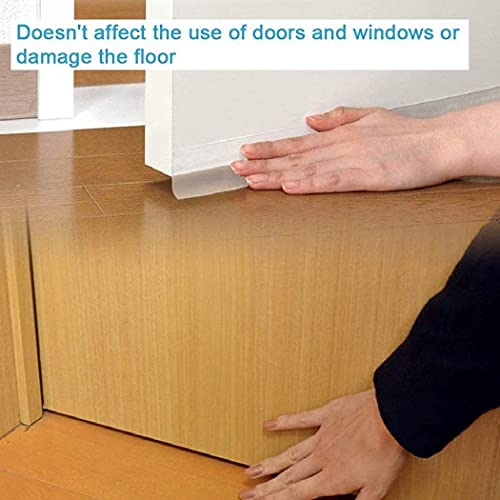Image of Roktry Feet Silicone Seal Strip, Door Weather Stripping Window Seal, Weatherproof Soundproof Self Adhesive Door Strip Bottom, Window Draft Stopper for Doors Windows and Shower Glass Gaps