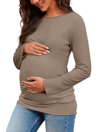 Chuanqi Womens Maternity Shirt Fall Long Sleeve T-Shirts Pregnancy Clothes