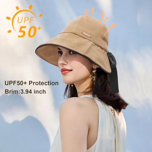 Sombrero de ala ancha para mujer con lazo y UPF50+ miniatura 5
