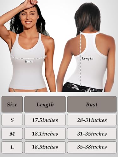 Bencailor 4 Pack Womens Ribbed Workout Tank Tops with Racerback Summer V Neck Seamless Crop Camisole for Sport3