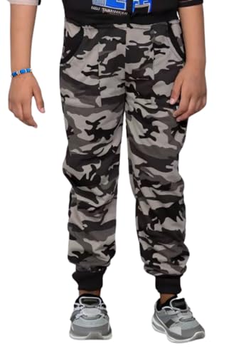 Image of Kids Boys and Girls Cotton 2 Side Pocket Army Print Regular Fit Ankle Length Track Pant Lower.