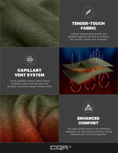 Cqr HKZ303 Men'S Thermal Fleece Quarter Zip Sweater, Outdoor Lightweight Long Sleeve Pullover thumb #5