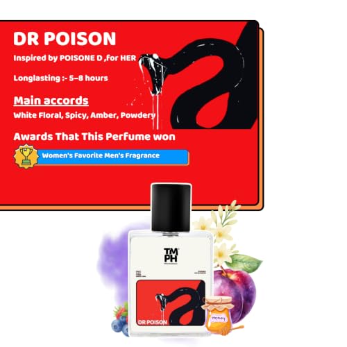 Image of TMPerfumehouse Dr Poison EDP for Women | Spicy, Floral & Long Lasting Perfume Spray | Fruity, Sweet & Amber Fragrance | Luxury Gift for Her | TMPH | 50ml