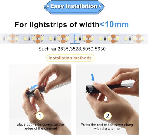 Image of VST 20pack 3.3 ft LED Channel, V Shape Led Diffuser Channel, LED Aluminum Channel System with Black Cover, End Caps and Mounting Clips, Aluminum Profile for LED Strip Light Very Easy Installation