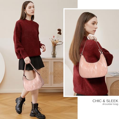 Image of CROJUYI Small Crescent Shoulder Bags Purses for Women Retro Classic Clutch Hobo Tote Purse and Handbag Cute Crossbody Bags