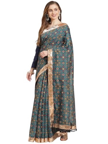 Image of Shae by SASSAFRAS Women Patola Saree With Unstitched Blouse