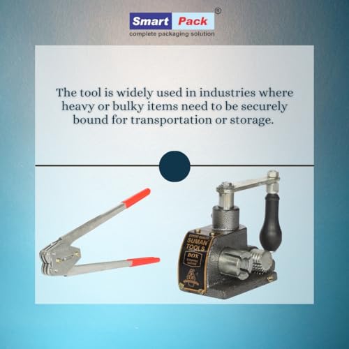 Image of SMART PACK Manual Strapping Tool for Packaging of MS Strip Strapping | Heavy-duty strapping | Goods strapping machine | Portable strapping device | Sealing Width Size 12-19MM, Pack of 1