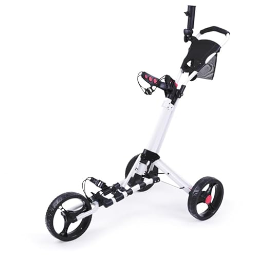 Ailierr Carrinho de golfe pushpull de 3 rodas, carrinho de golfe com alça elástica, freio de pé UM s