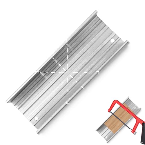 Metal Mitre Block, Mitre Box by Aluminium and Steel Construction Mini Mitre Block with 3 Cutting Angles for Cutting Wood and Soft Metals (13.5 * 4.2 * 2.2cm)