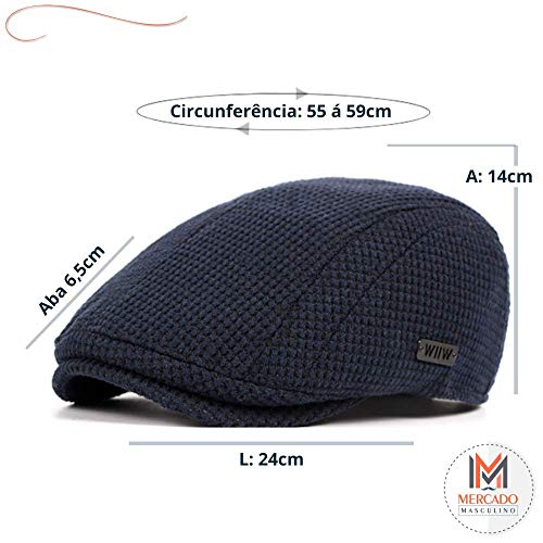 Chapeu Boina Masculinas Italiana Top Linda Envio Imediato Cor:Cinza e Azul;Tamanho:Ajustável