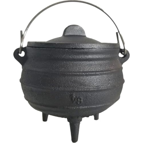 Caldero de hierro fundido macizo, olla de bruja artesanal para incienso y decoración 2