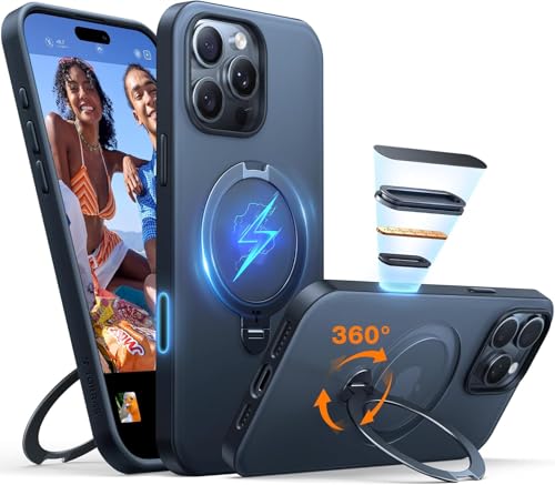 TORRAS Ostand Q3 Spin für iPhone 16 Pro Hülle (360° Magnetischer Unsichtbarer Ständer)...