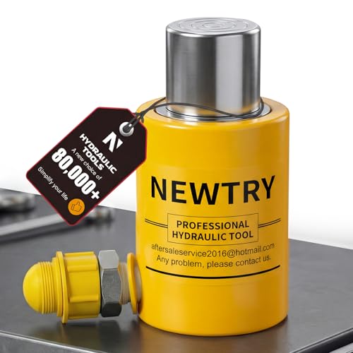 Image of NEWTRY 20 ton Hydraulic Ram Cylinder Jack 2'' /50mm Stroke Porta Power Ram Industrial Lifting Jack Retract Automatically