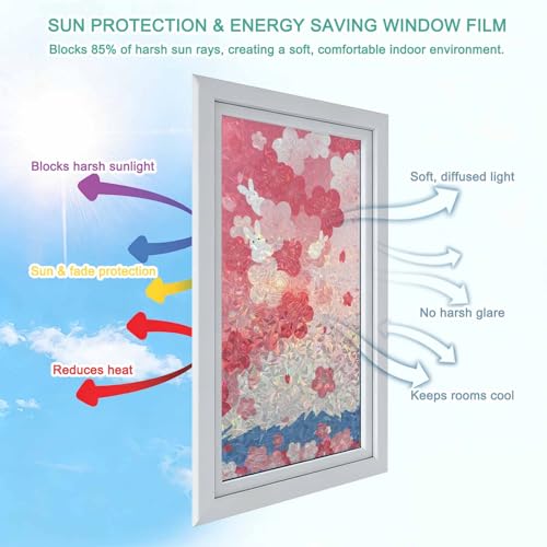 Película para ventana con privacidad estilo japonés rosa miniatura 6