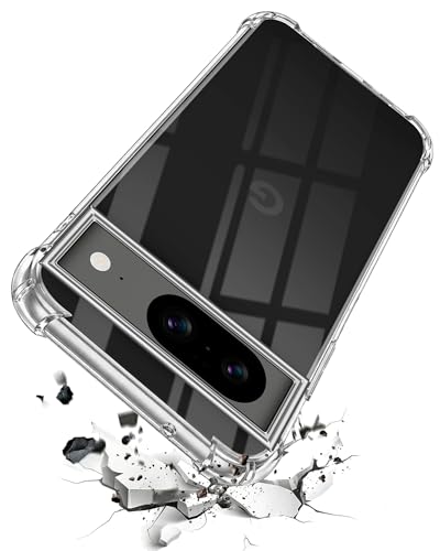 Image of Jkobi Shockproof Crystal-Clear Back Cover for Google Pixel 8 (Anti Yellow Case | Drop & Camera Protection | Hard Polycarbonate)