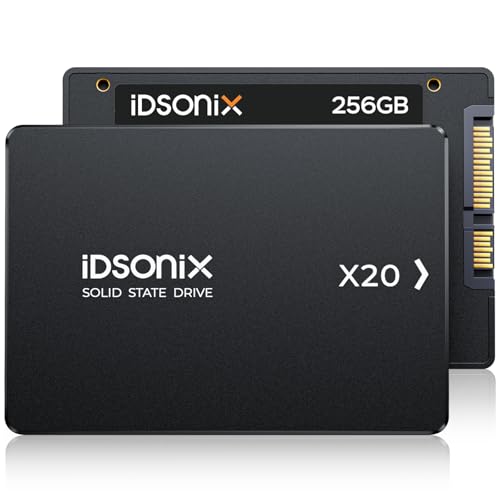 iDsonix SATA SSD 256GB 2,5 Zoll SSD Festplatte Intern, 480MB/s Lesen, 420MB/s Schreiben, mit 3D NADA Flash & Datenschutz, Ideal für Laptop, Desktop(PC), X20