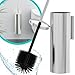 Produktbild Hovea - Klobürste Wandmontage - Toilettenbürste Silikon & Metall - Wand WC-Bürste Ohne Bohren - Wandbefestigung mit Sticker oder Schraube - Rostfreier Edelstahl 304 - Klobürstenhalter - WC3611